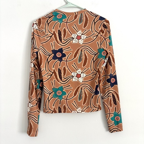 Ulla Johnson Floral Long Sleeve Top - Brown and Teal - Picture 6 of 7